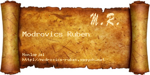Modrovics Ruben névjegykártya